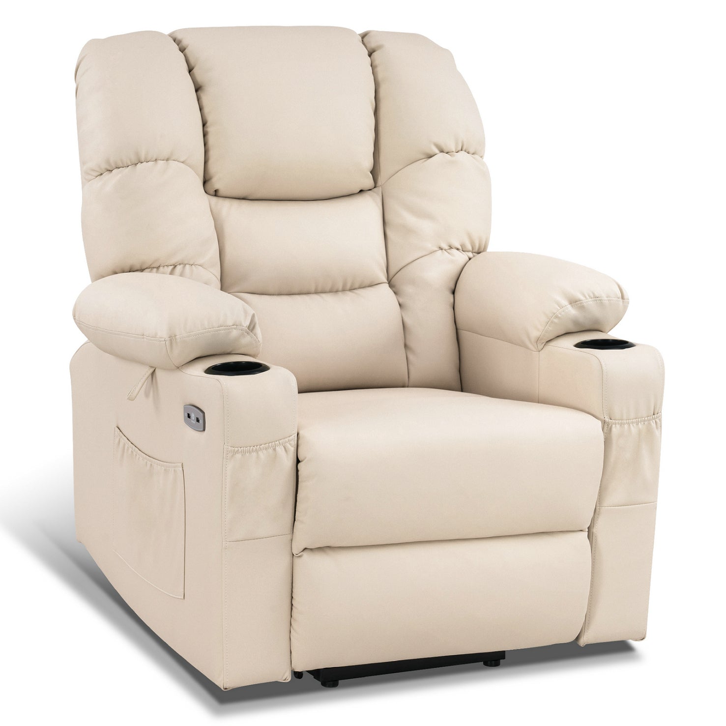 MCombo Poltrona relax elettrica con funzione di sollevamento 7550, dotata di 3 motori a regolazione indipendente, inclinazione fino a 170°, poggiapiedi esteso e porta USB; ideale per il soggiorno di anziani.