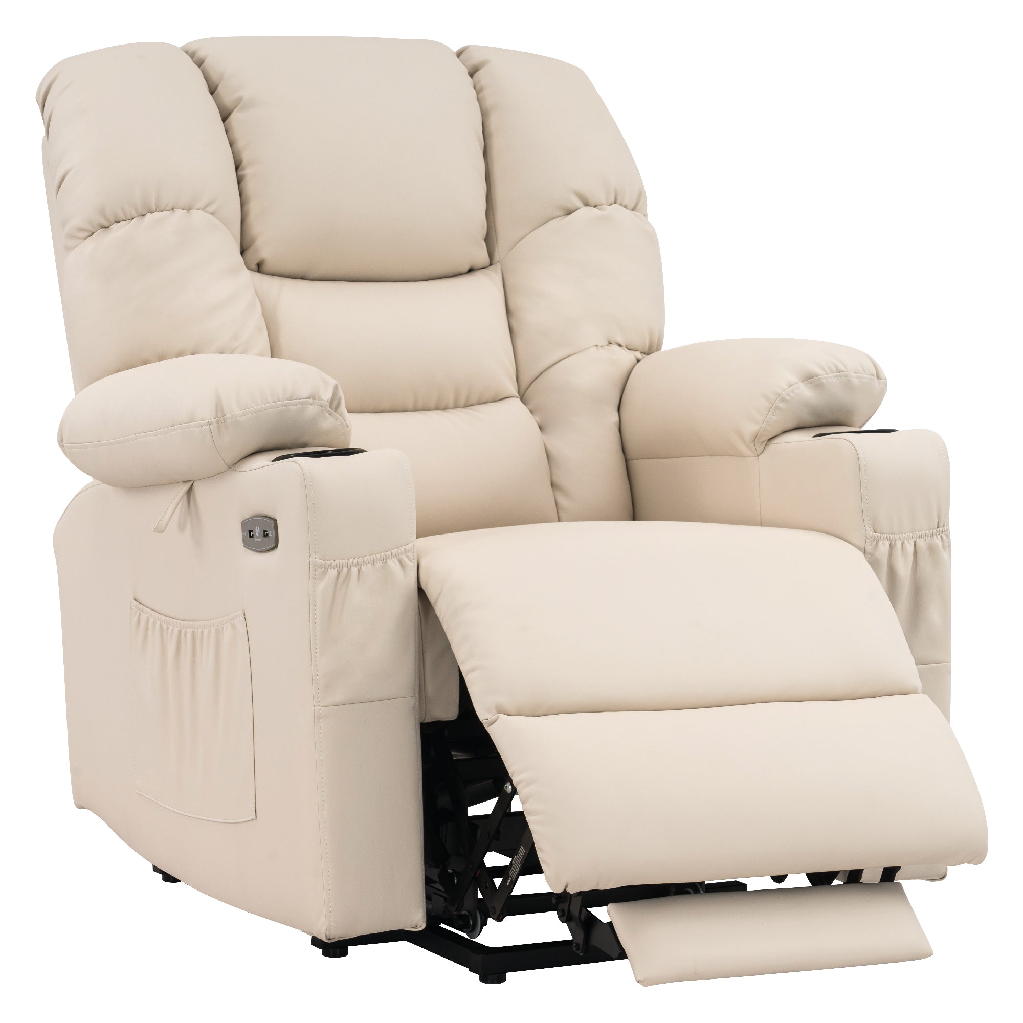 MCombo Poltrona relax elettrica con funzione di sollevamento 7550, dotata di 3 motori a regolazione indipendente, inclinazione fino a 170°, poggiapiedi esteso e porta USB; ideale per il soggiorno di anziani.