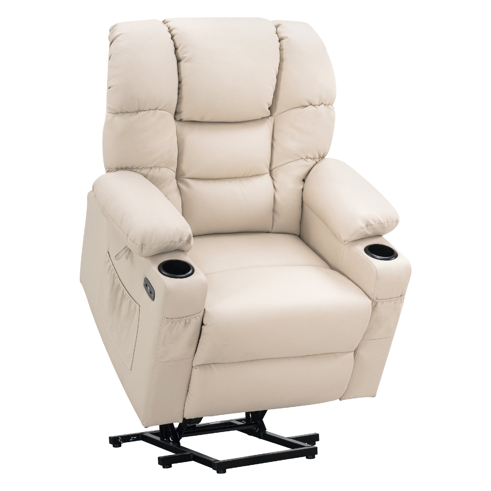 MCombo Poltrona relax elettrica con funzione di sollevamento 7550, dotata di 3 motori a regolazione indipendente, inclinazione fino a 170°, poggiapiedi esteso e porta USB; ideale per il soggiorno di anziani.