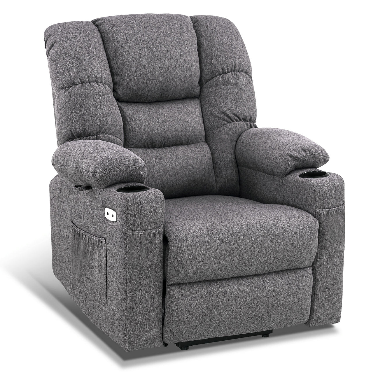 MCombo Poltrona relax elettrica con funzione di sollevamento 7550, dotata di 3 motori a regolazione indipendente, inclinazione fino a 170°, poggiapiedi esteso e porta USB; ideale per il soggiorno di anziani.