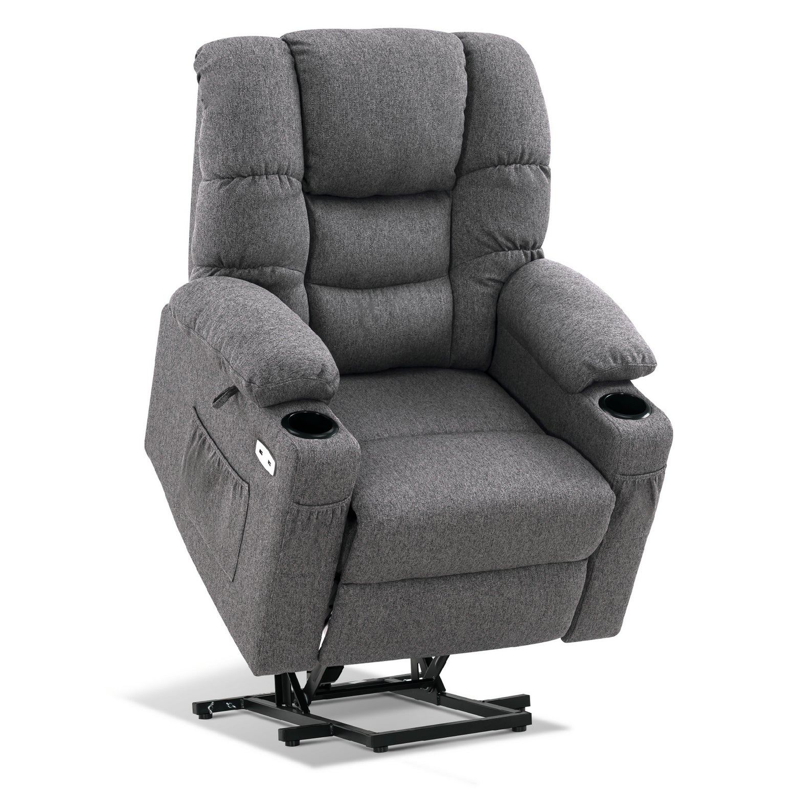 MCombo Poltrona relax elettrica con funzione di sollevamento 7550, dotata di 3 motori a regolazione indipendente, inclinazione fino a 170°, poggiapiedi esteso e porta USB; ideale per il soggiorno di anziani.