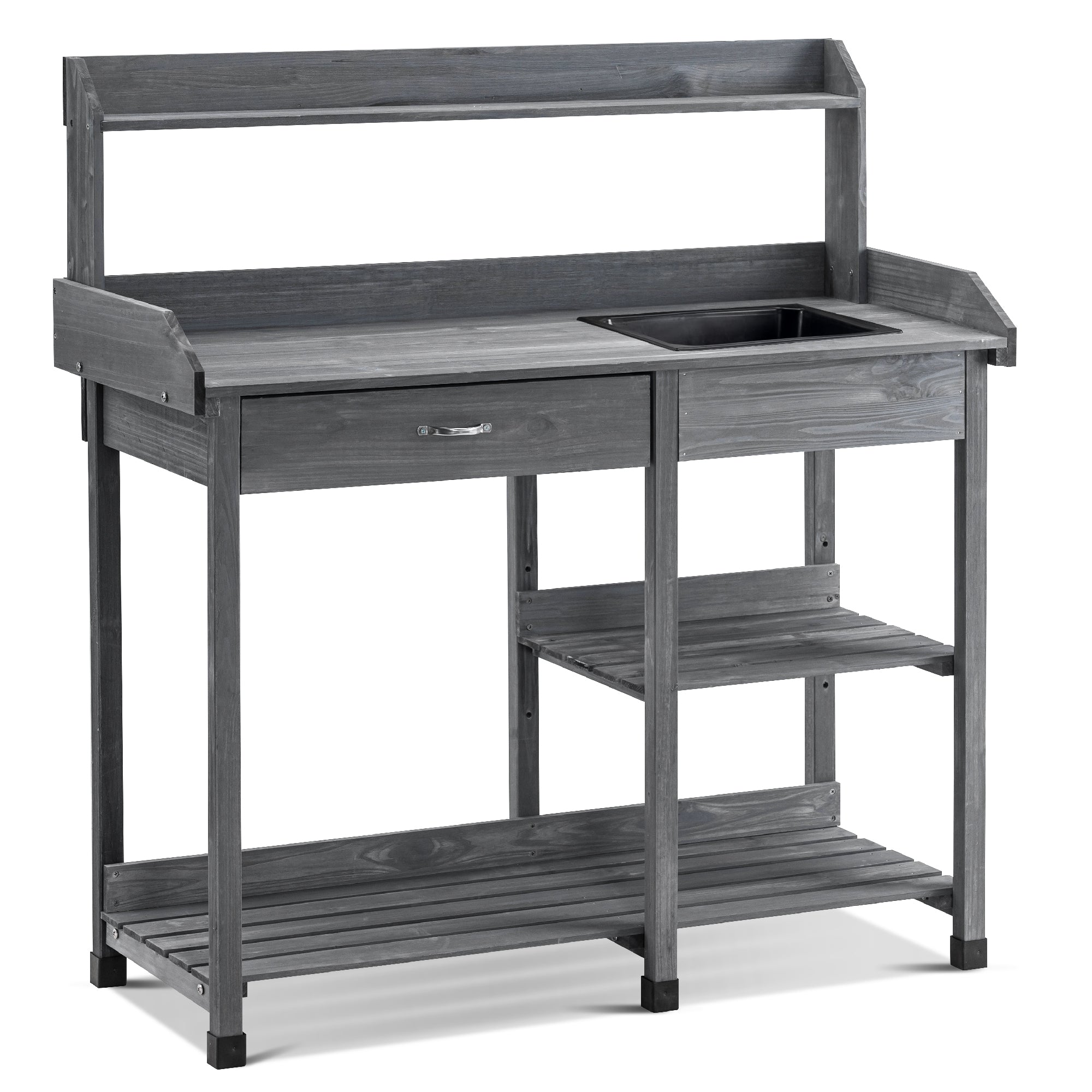 MCombo Planten tafel Tuin tafel Bloem tafel met Wasbak Opbergruimte Hout 0458