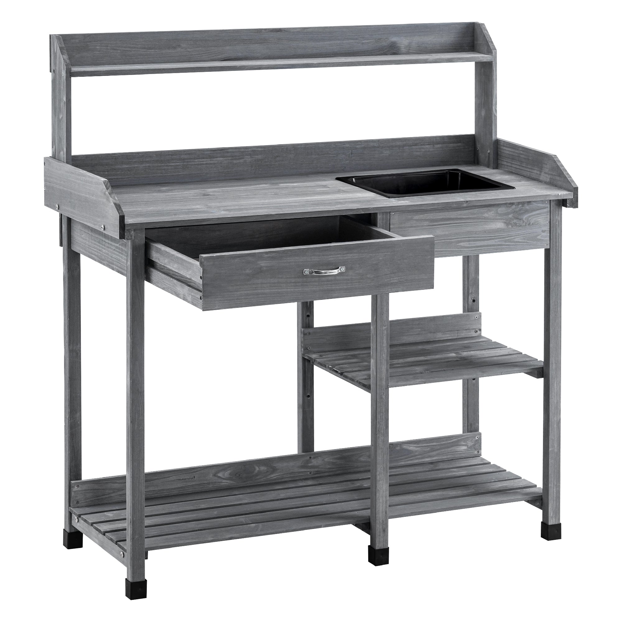 MCombo Planten tafel Tuin tafel Bloem tafel met Wasbak Opbergruimte Hout 0458
